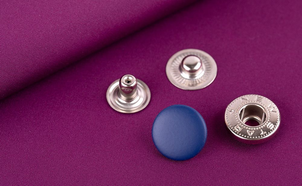 Кнопка Альфа (S-образная) ⌀15 мм, 72±5 шт, soft-touch металл, синий soft-touch, Micron