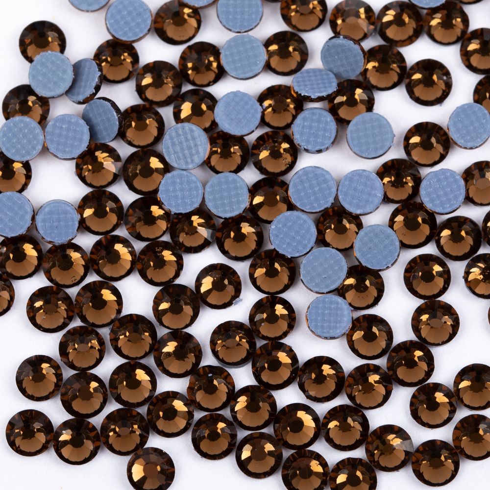 Стразы клеевые акрил 3-3.2 мм, 144 шт, 009 табачный (smoked topaz), Zlatka RS/144