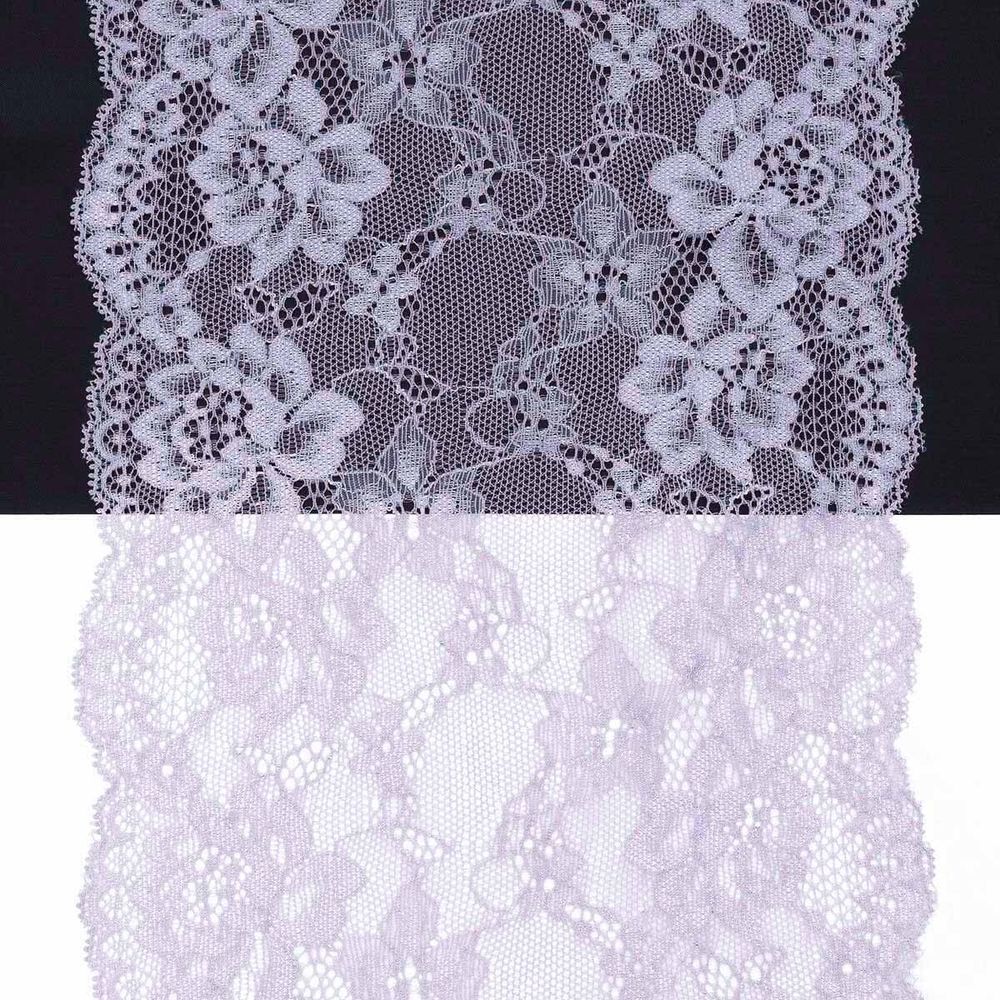 Кружево бельевое эластичное 180 мм / 3.4 метра, цвет светло-серый