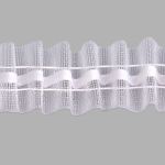 Лента (тесьма) шторная: сборка параллельная 25 мм / 10 метров, (1 ряд петель, 2 шнура), прозрачный, (251-О)