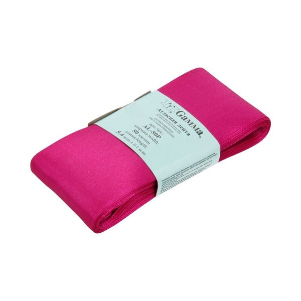 Лента атласная 1-сторонняя 50.0 мм / 5 шт по 5.4 метра, №027 св.лиловый, Gamma AL-50P