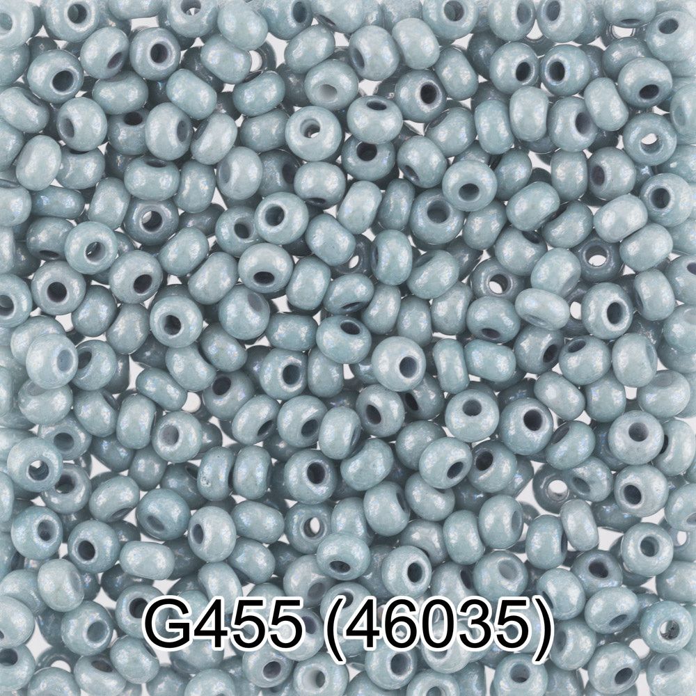 Бисер Gamma 10/0 (2.3 мм), 150 г (10х5 г), G455 зелено-голубой, 46035, круглый 7