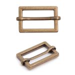 Рамка регулировочная металл литая с подвижной планкой 20 мм /25х17 мм, ⌀2.5 мм/, бронза, 4 шт