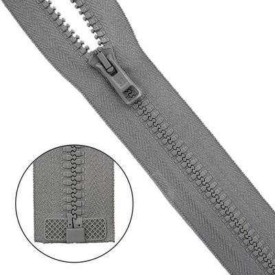 Молния трактор Arta Т6 (6 мм) 1 зам., разъем., 60 см, ОПТ. УП., 25 шт, 079 св.серый