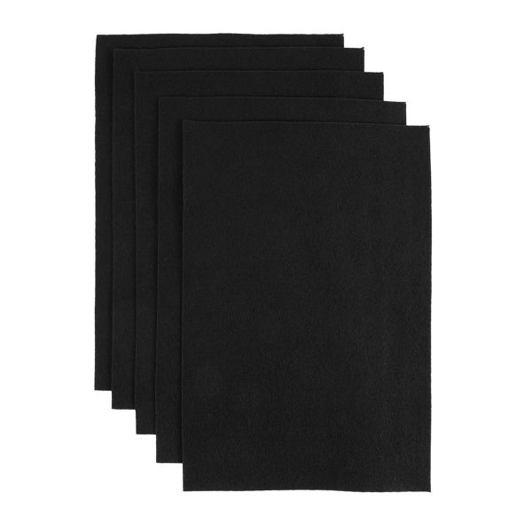 Фетр листовой 1 мм, 20х30 см, 5 шт, 060 черный, Blitz FKC10-20/30