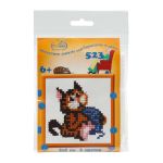 Набор для вышивания нитками РС Студия, Кошка с клубочком 8х8 см