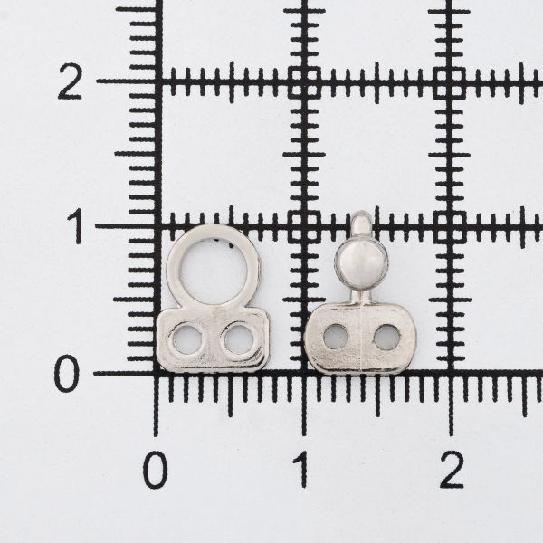 Крючки пришивные декоративные 17х6 мм, nickel, 10 шт