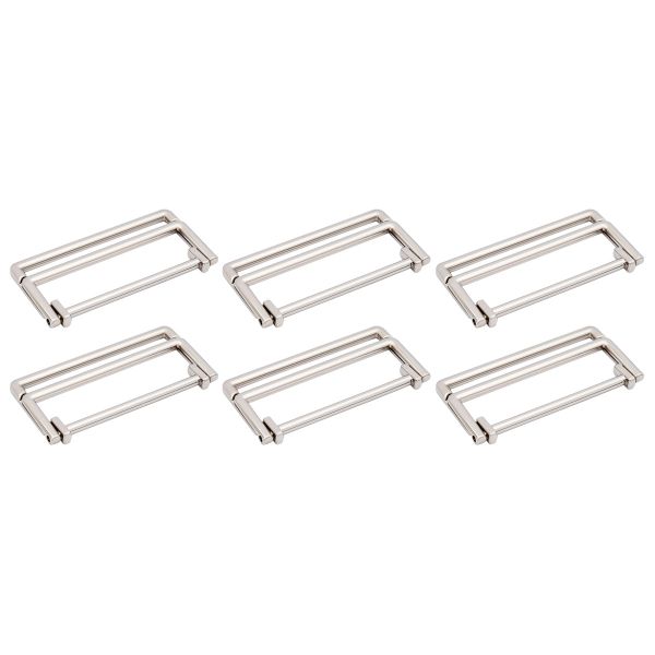 Пряжка прямоугольная 40 мм, металл (Nickel Серебро (никель)), МТ_1872, 6 шт