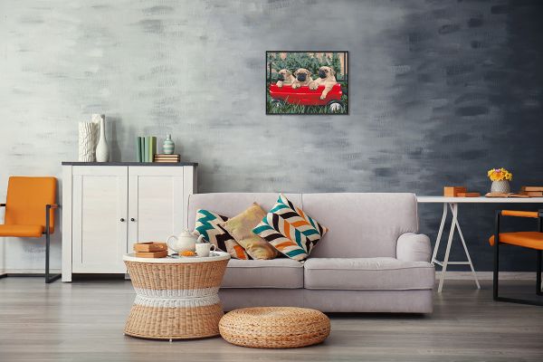 Картина по номерам Фрея, Мопсы, 30х40 см