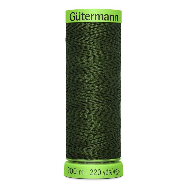 Нитки для тонких тканей Gutermann Extra Fine 150, 200м, 597 т.хаки, 5 катушек