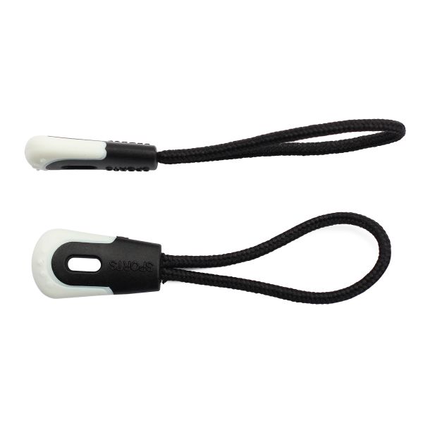 Пуллер для молнии петля 11,2х60мм, белый+черный, 20 шт, ГЛН2302