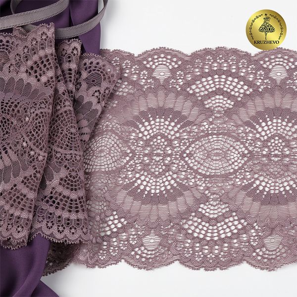 Кружево бельевое эластичное 195 мм / 3 м, TBY.30239, цв.620 морской туман, Kruzhevo