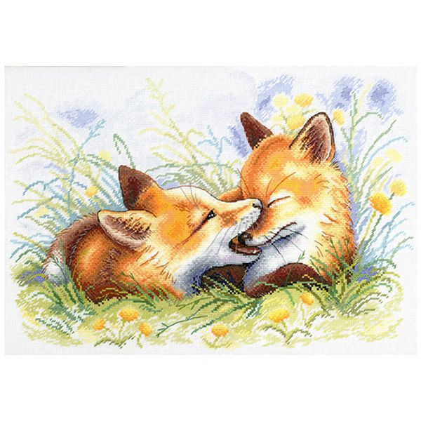 Набор для вышивания нитками МП Студия, Лисьи шалости 27х40см