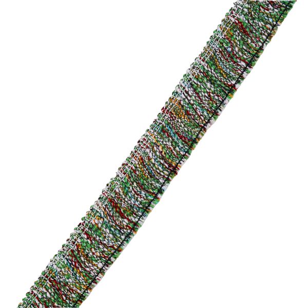 Тесьма-бахрома твидовая Шанель 30 мм / 45,7 м, зеленый, 3AR2790