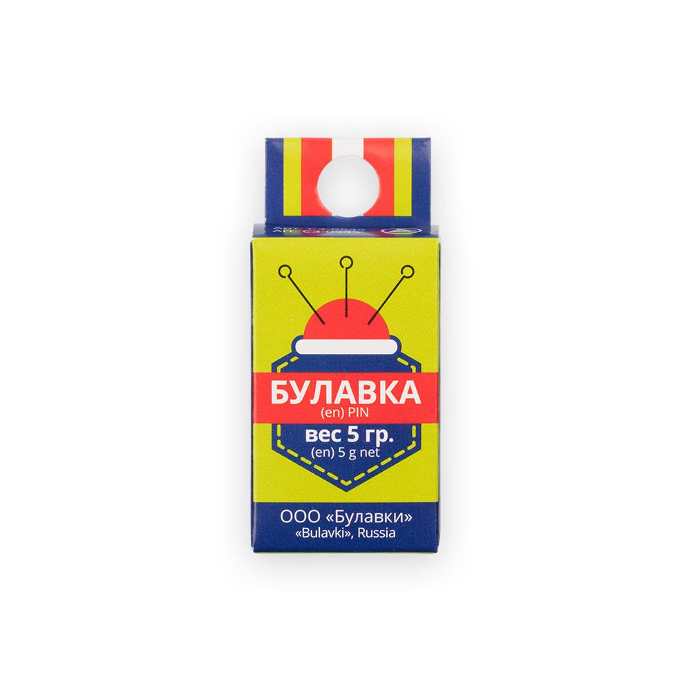 Булавки портновские 30 мм, 5г сталь, никель, Gamma