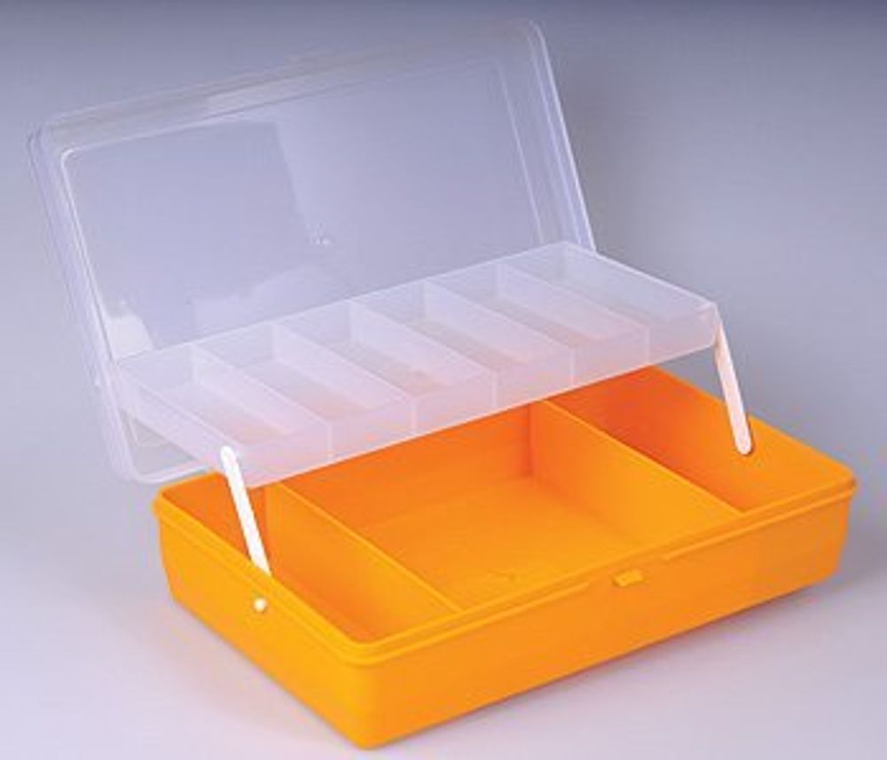 Коробка для мелочей пластик (235х150х65) двухярусная с микролифтом