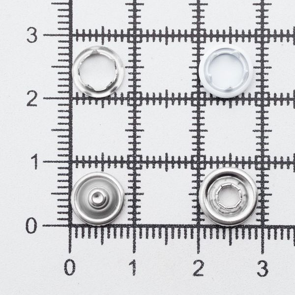 Кнопка рубашечная (джерси) закрытая ⌀7.8 мм, ≈1440 шт, МЕТАЛЛ, эмаль, 101 белый, NEW STAR