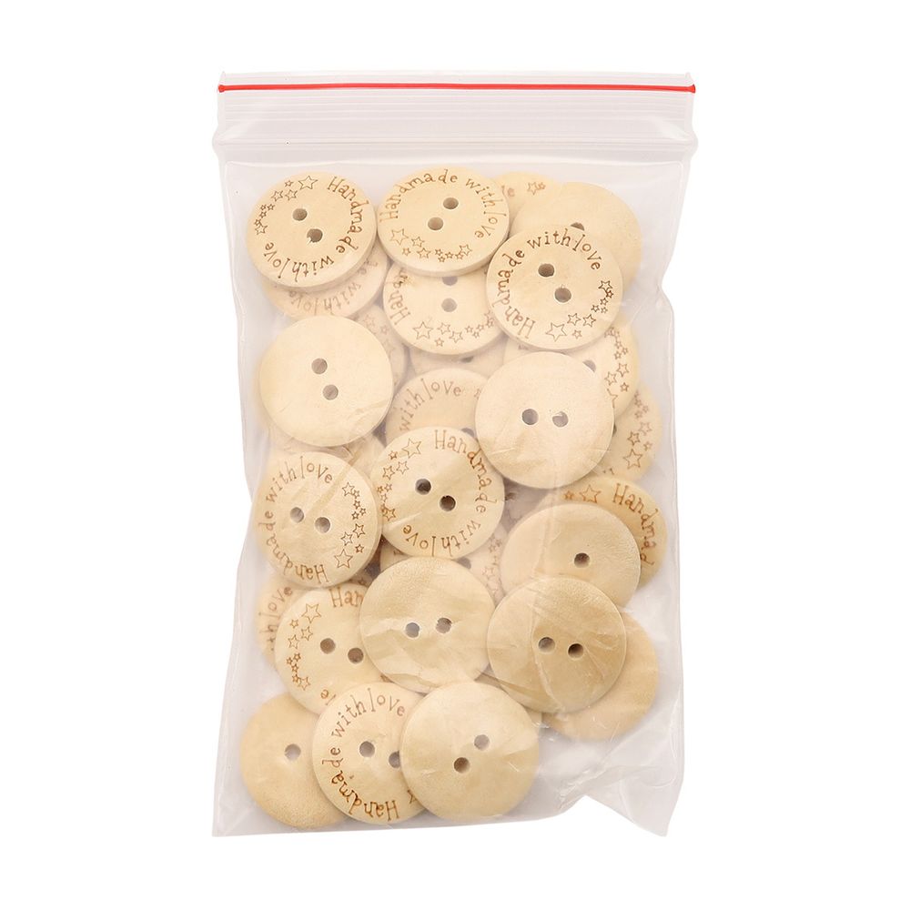 Пуговицы на 2 прокола Handmade 32L (20мм), дерево (Milk (молочный)), W21, 36 шт