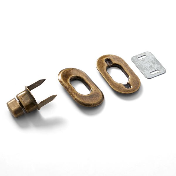 Замок для сумки 35х20 мм, 1 шт, под состаренную латунь, Prym 417881