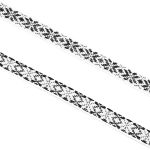 Лента (тесьма) жаккардовая 10.0 мм / 25±1 метров, Славянский орнамент Оберег, рис. 9741, белый/черный, С3853Г17