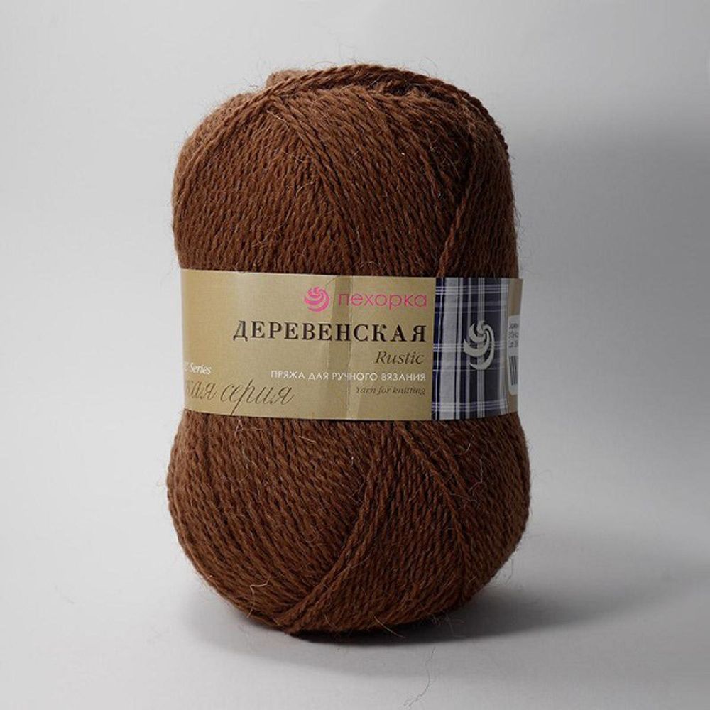 Пряжа Пехорка Деревенская / уп.10 мот. по 100 г, 250 м, цв.513 кора