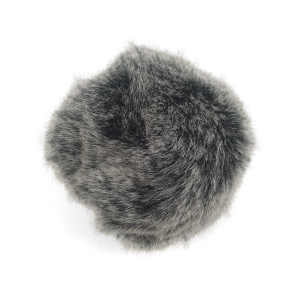 Помпон из искусственного меха 80 мм, шиншилла, 2 шт, FRW25-8BW202