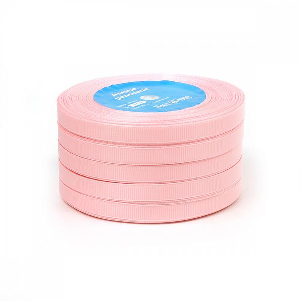 Лента репсовая (в рубчик) 10.0 мм, цв. F133 розовый For Hobby 5 шт по 22.86м (±1м)