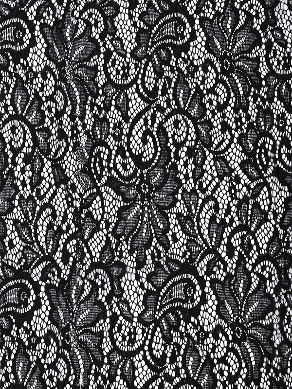 Ткань кружевная гипюр стрейч 100 г/м², ш.150см, арт.G2627 цв.черный, уп.1м