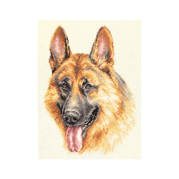 Набор для вышивания нитками Чудесная игла, Немецкая овчарка 21х28см