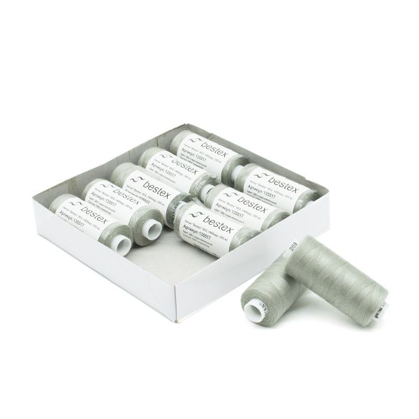 Нитки швейные бытовые Bestex 40/2, 365 м (400 ярд) / 10 кат., 269 гранитно-серый