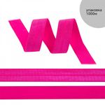 Резинка бельевая (окантовочная) блестящая 15.0 мм / 1000 метров, розовый неон A1402