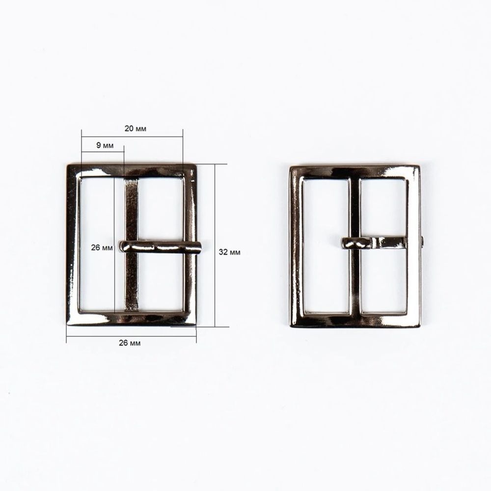 Пряжка ременная металл 26 мм, 10 шт, чер/никель, BIG