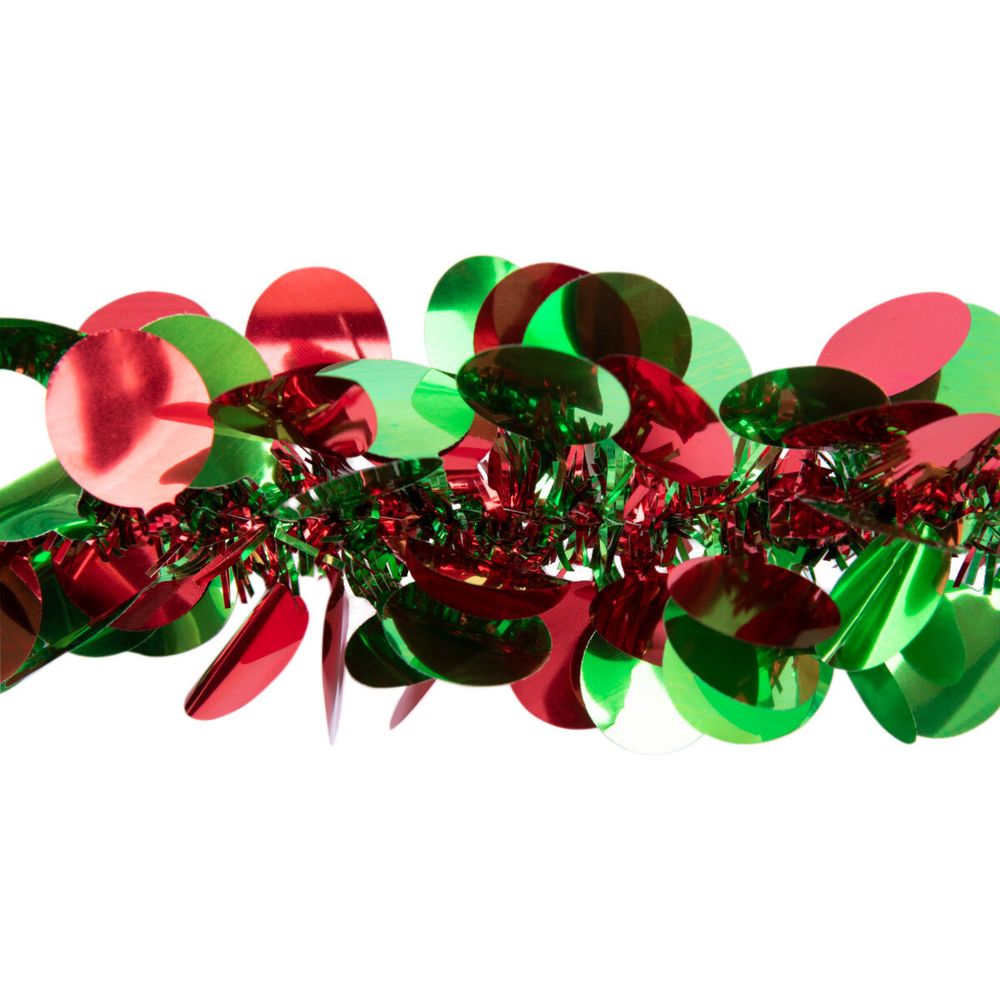 Мишура 9х200 см, 5 шт, №01 зелёный+красный, Snoweekon SNW-F083