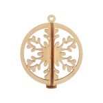 Заготовка из фанеры Подвеска объемная Шар ⌀7 см, толщ. 0.3 см, 2 снежинка, Mr.Carving, КЛ-44