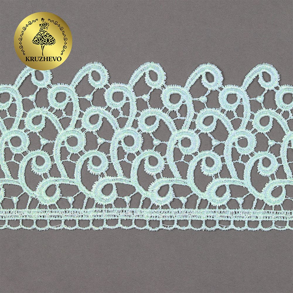 Кружево гипюр (плетёное) 80 мм, TR.8G8386, 11 мята, 12м, Kruzhevo
