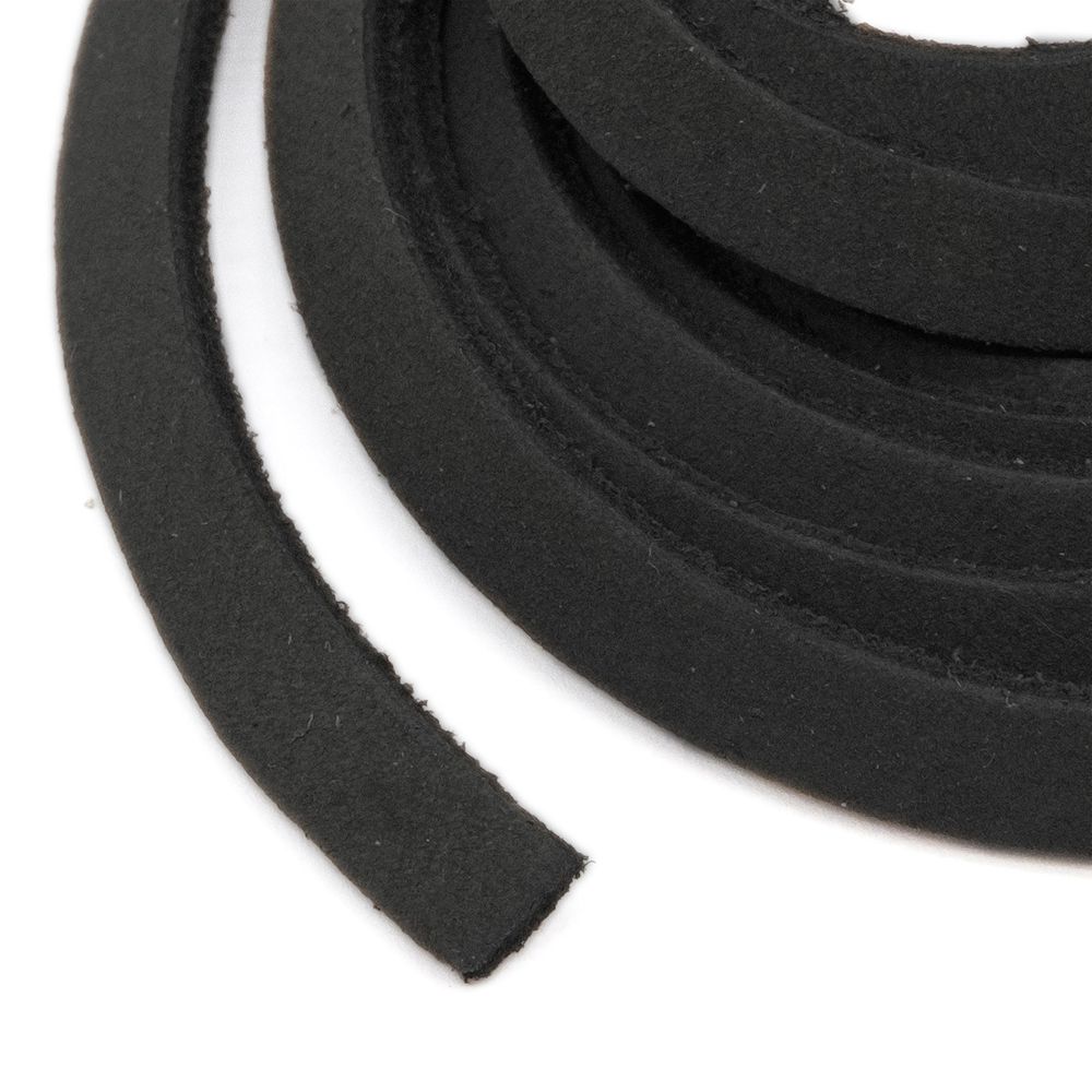 Шнур кожа натуральная ⌀5.0 мм / 1 метр, дизайн 302,100% кожа, черный