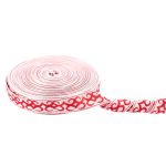 Лента (тесьма) жаккардовая 24.0 мм / 25 метров, Орнамент для северных народов, рис 9787 белый/красный (№1), Gamma С3772