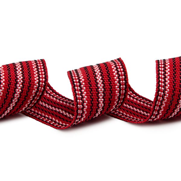 Лента для поясов рис. 9422 50мм / 25м (1 красный/белый/красный), С3798Г17