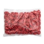 Фиксатор (зажим) для шнура пластик 2 отв., ⌀4.0 мм, 14х17 мм, овал малый ПП, ярко-красный, 100 шт