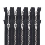 Молния металл джинсовая Т5 (5 мм) 1 зам., н/раз., 14 см, черный, 39083/14-Н, 10 шт