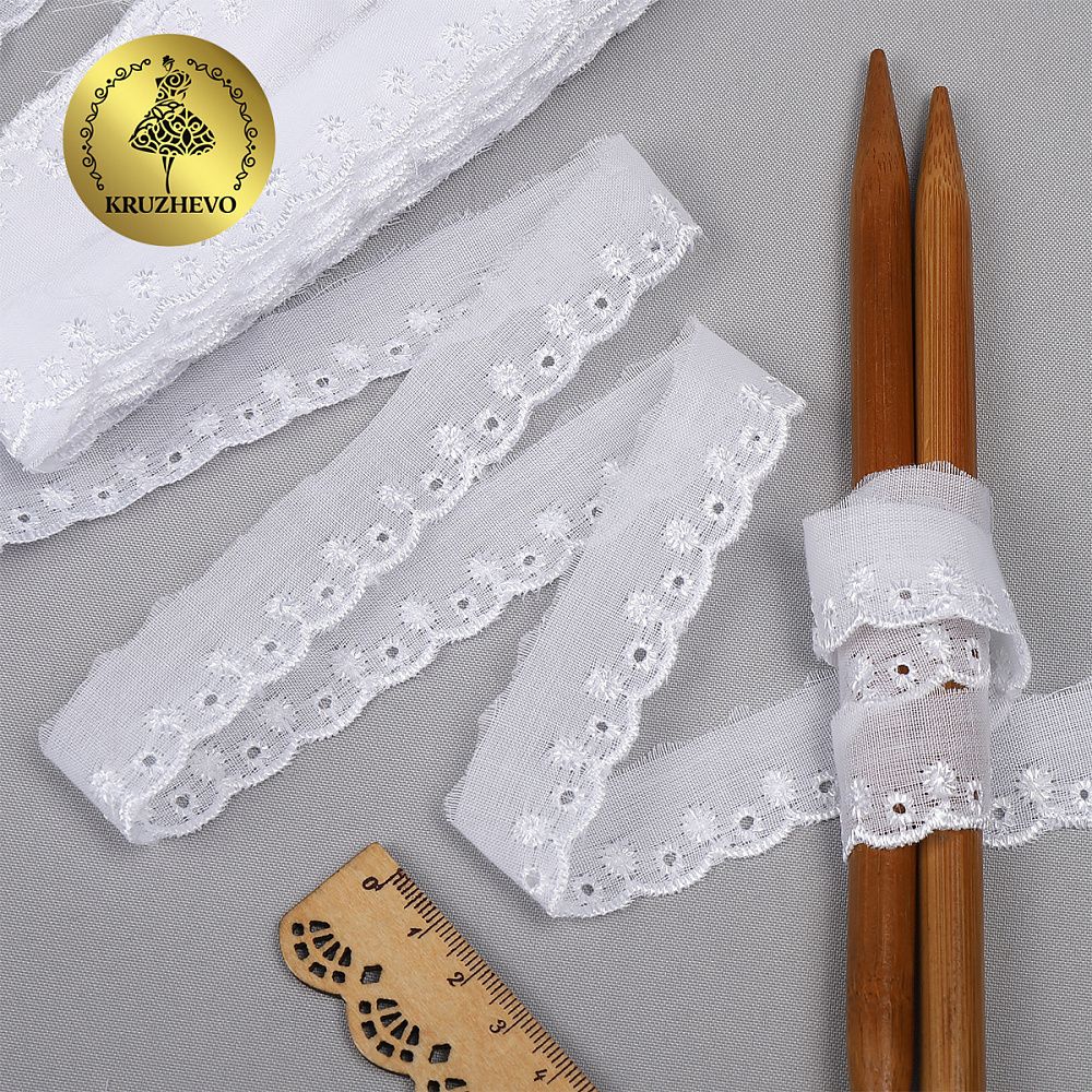 Кружево шитьё 20 мм, диз. 884, цв.белый, уп. 13.71 м, Kruzhevo Кружево шитьё 20 мм, диз. 884, цв.белый, уп. 13.71 м, Kruzhevo