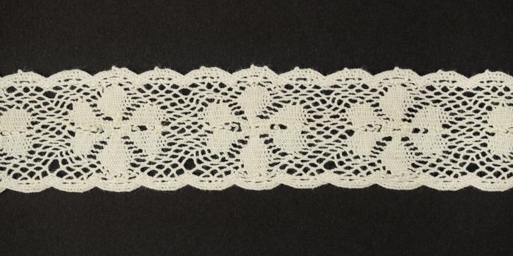 Кружево вязаное (тесьма) 27 мм, цв.айвори, Alfa, 25 метров, AF-389-003