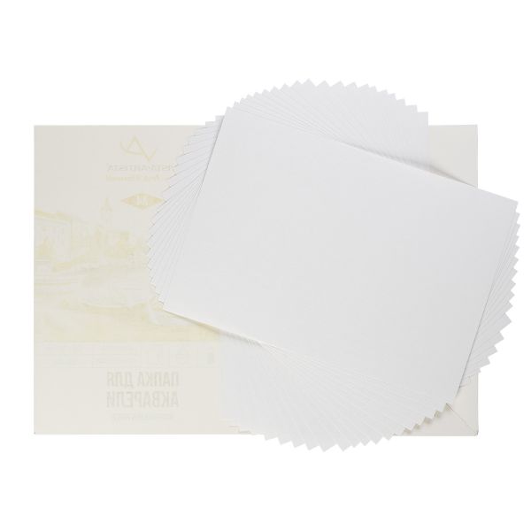 Папка с бумагой для акварели 200 г/м², A4 30х21 см, папка 20 л, Лодочки гознак тисненая, Vista-Artista PWG-A420