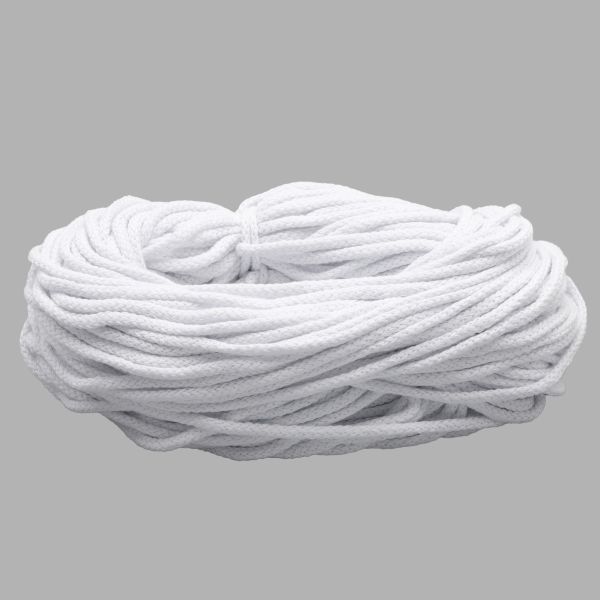 Шнур круглый х/б ⌀5.0 мм / 100 метров, цв.отбеленный