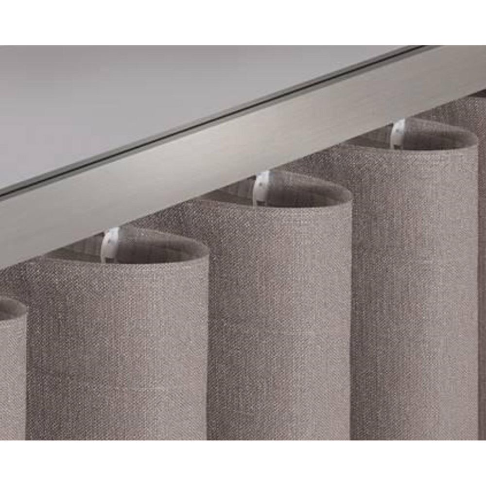 Лента (тесьма) шторная: сборка волна под карниз (1:3) 75 мм / 50 метров, (2 ряда петель), C1075M прозрачный