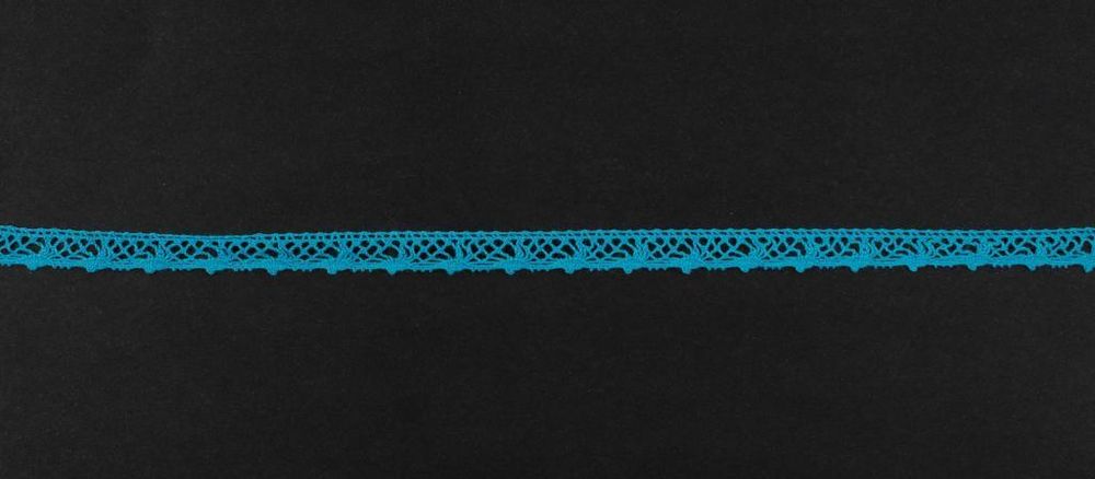 Кружево вязаное (тесьма) 8 мм, цв.бирюзовый, Alfa, 25 метров, AF-352-105 Кружево вязаное (тесьма) 8 мм, цв.бирюзовый, Alfa, 25 метров, AF-352-105