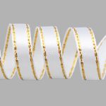 Лента атласная с золотой нитью 6.0 мм / 22.86±1 метров, 001 белый, Globus