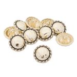 Пуговицы на ножке 28L=18 мм, металл, Gold (золотой), 10 шт, MP01