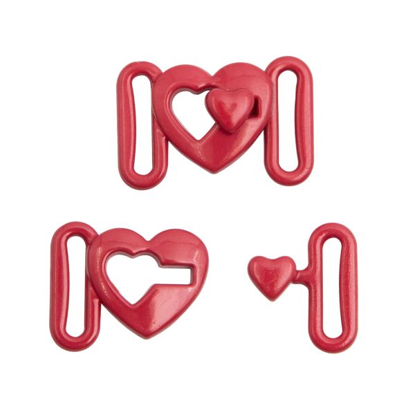 Пряжка-застежка для бюстгальтера металл 8.0 мм, металл/эмаль, C520 темно-красный, 10 шт