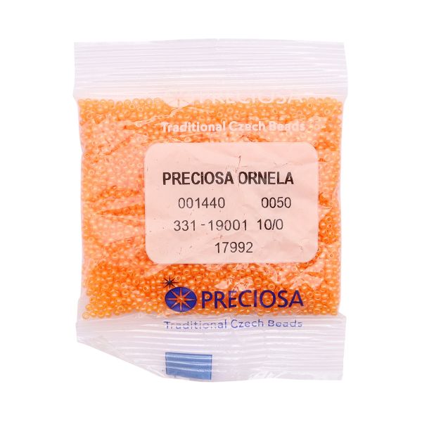 Бисер Preciosa алебастр с цветным покрытием 10/0, круг.отв., 50г, (17992)